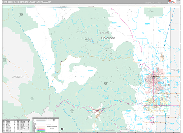 Fort Collins Metro Area Wall Map